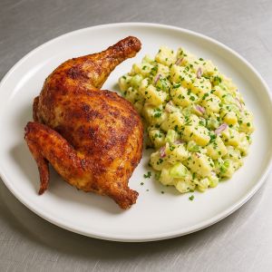 HALVE KIP MET AARDAPPELSALADE